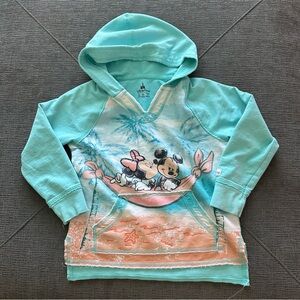 Disney Parks kids tropical pullover hooded sweatshirt XS